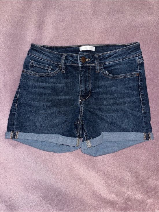 LC Lauren Conrad Pants - LC Lauren Conrad Dark Blue Roll-Cuff Denim Shorts